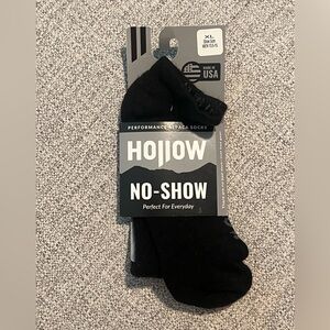 Hollow No Show Socks, Black - XL